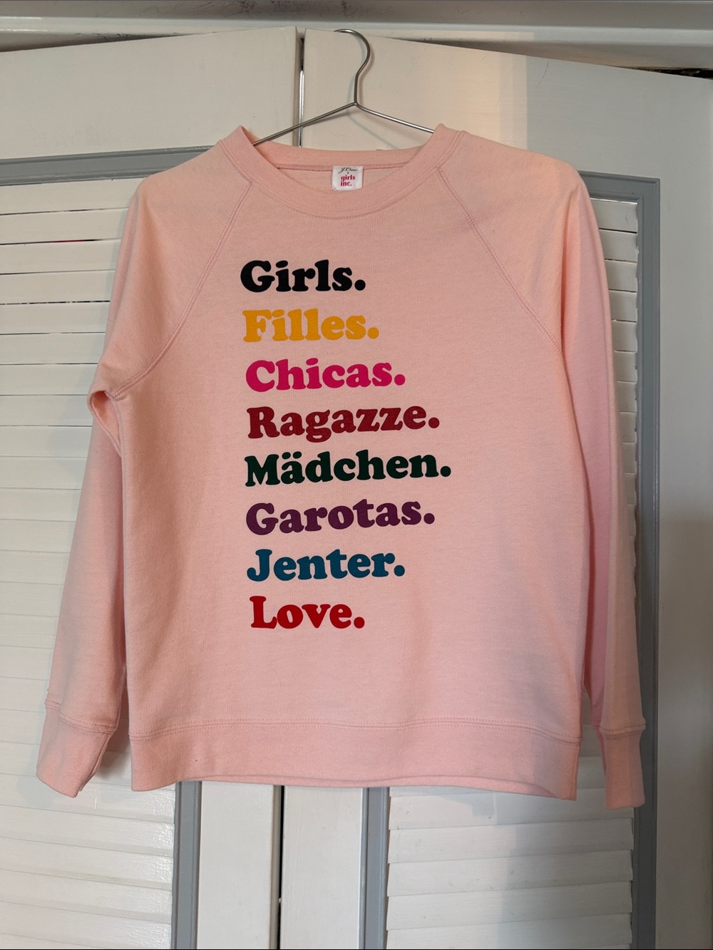 J. Crew x girls inc. Pink Crewneck Sweatshirt